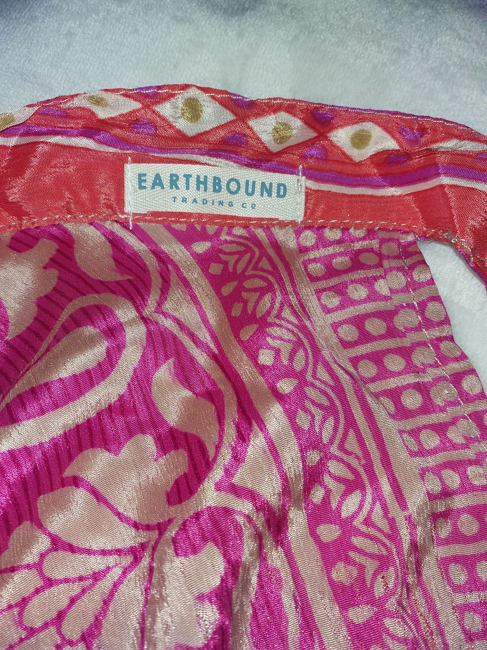 EARTHBOUND Vibrant Silk Printed Wrap-A-Round Layered Silk Skirt/Sarong - Picture 2 of 11
